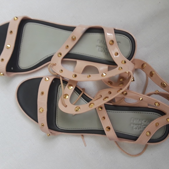 {Melissa x Jason Wu} Artemis Gold Studded Sandals - Picture 3 of 5